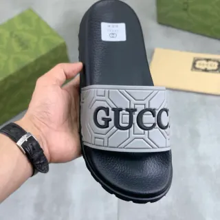 Gucci Slide Black and Gray Rubber Slipper
