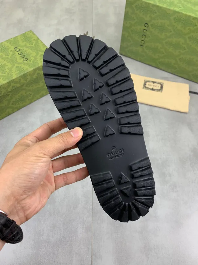Gucci Slide Black and Gray Rubber Slipper 2