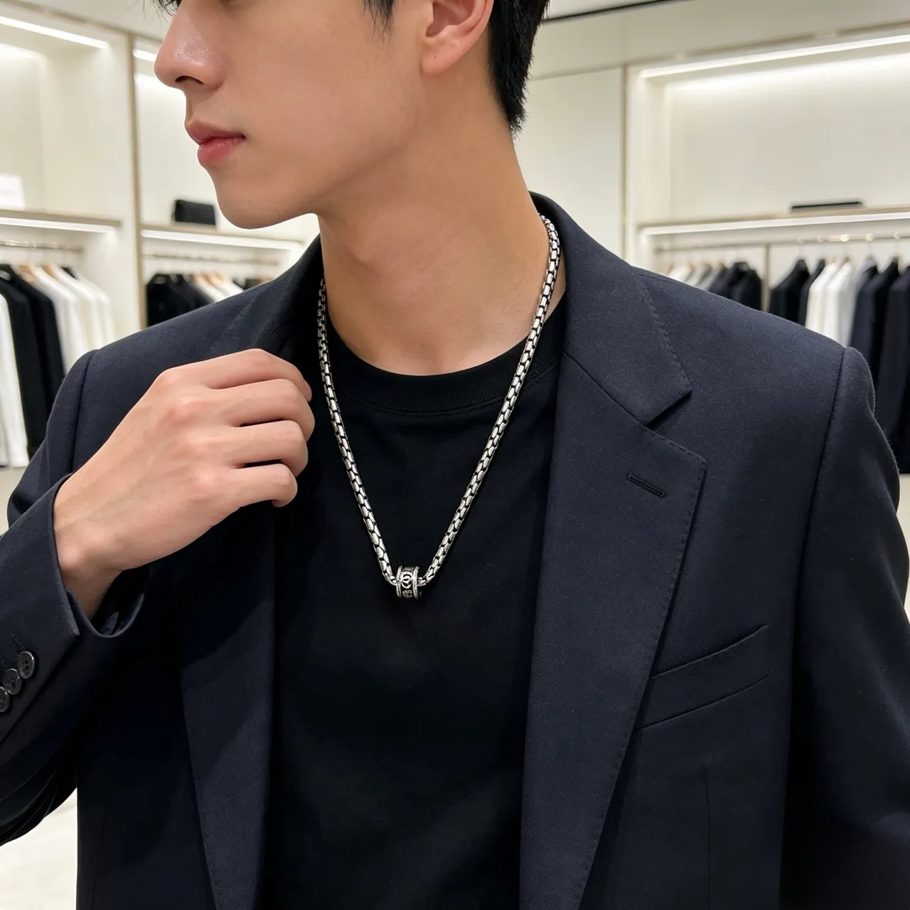 Gucci Snake-Link Oxidized Silver Necklace 5