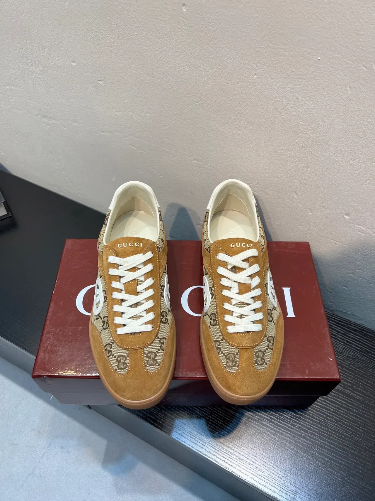 Gucci Tennis 1977 Beige and Tan GG Monogram Lifestyle Sneakers 2