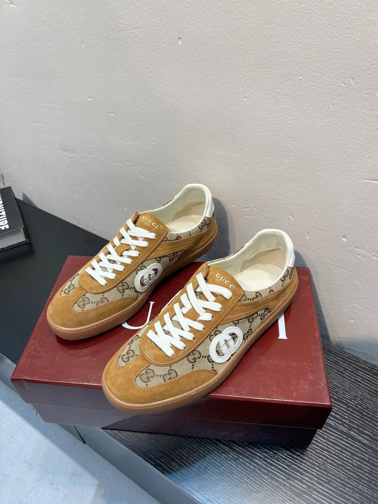 Gucci Tennis 1977 Beige and Tan GG Monogram Lifestyle Sneakers 3