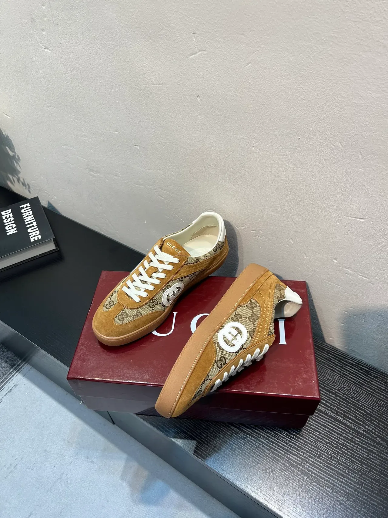 Gucci Tennis 1977 Beige and Tan GG Monogram Lifestyle Sneakers 4