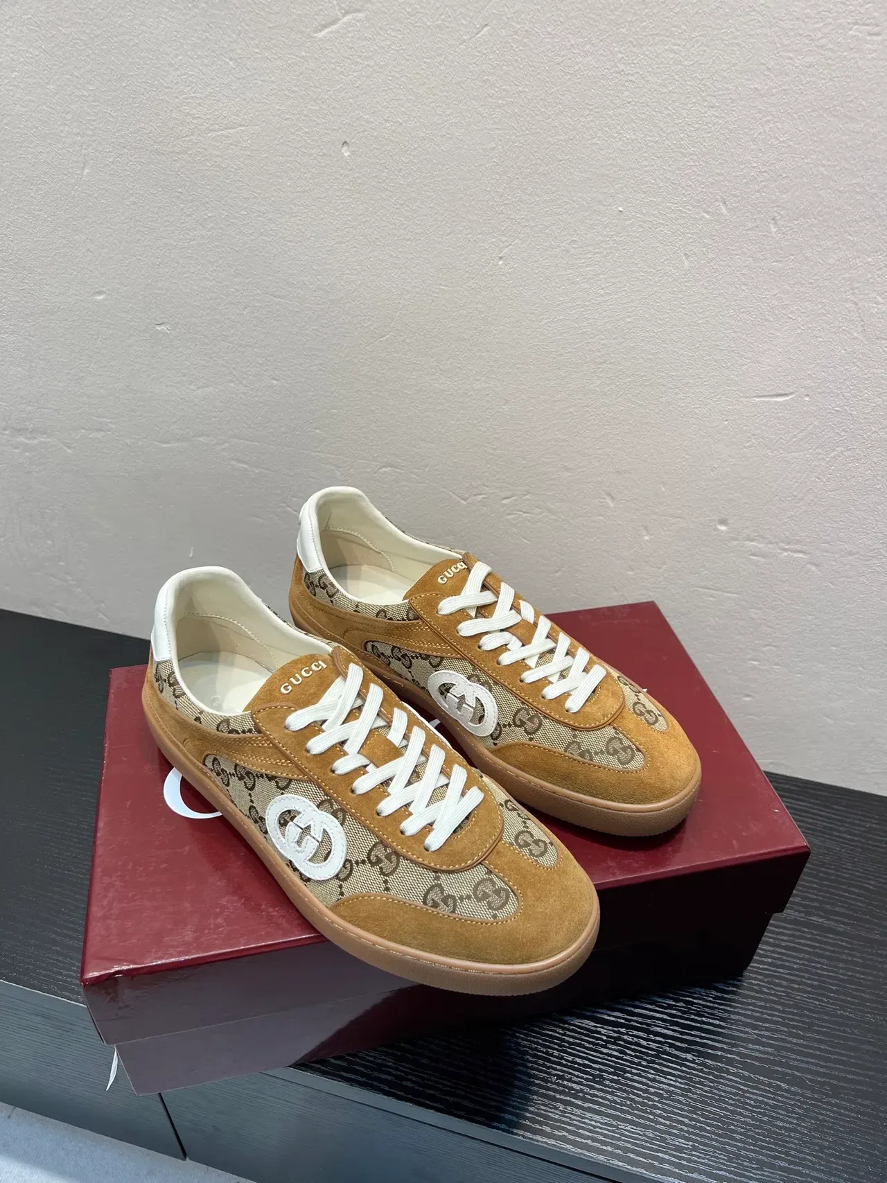 Gucci Tennis 1977 Beige and Tan GG Monogram Lifestyle Sneakers 5
