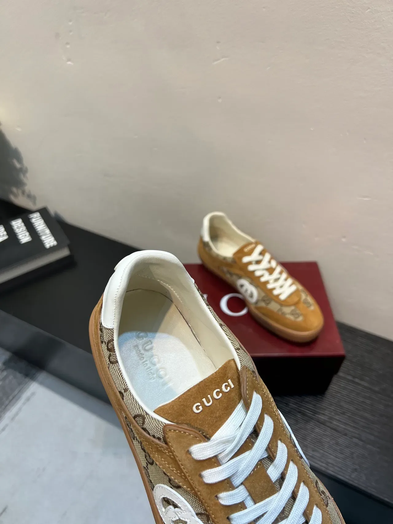 Gucci Tennis 1977 Beige and Tan GG Monogram Lifestyle Sneakers 7