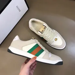 Gucci Tennis 1977 Beige Green Orange Web Stripe Lifestyle Sneakers
