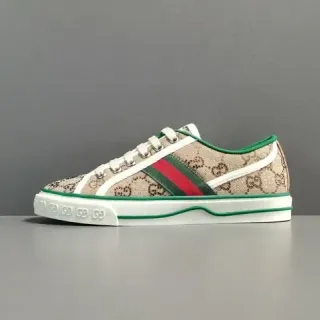 Gucci Tennis 1977 Beige Green Red Web Monogram Lifestyle Sneakers
