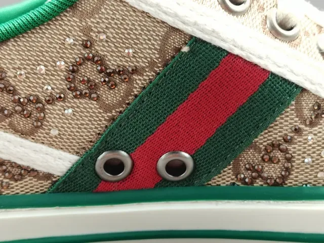 Gucci Tennis 1977 Beige Vert Rouge Web Monogram Lifestyle Sneakers 3
