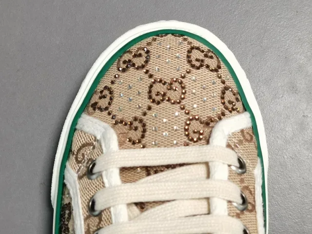Gucci Tennis 1977 Beige Vert Rouge Web Monogram Lifestyle Sneakers 10