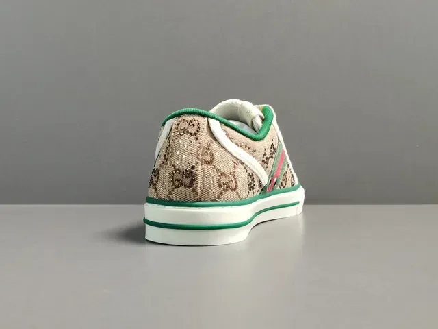 Gucci Tennis 1977 Beige Vert Rouge Web Monogram Lifestyle Sneakers 14