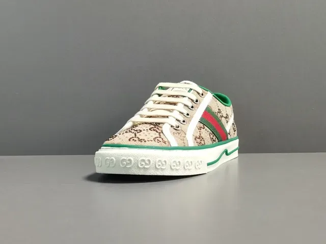 Gucci Tennis 1977 Beige Vert Rouge Web Monogram Lifestyle Sneakers 15