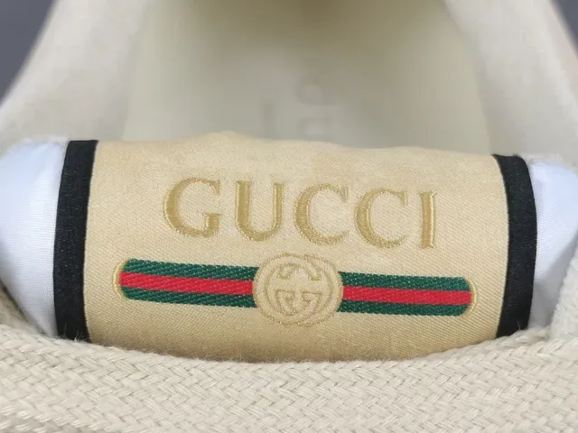 Gucci Tennis 1977 Beige Pink Green Web Stripe Lifestyle Sneakers 4
