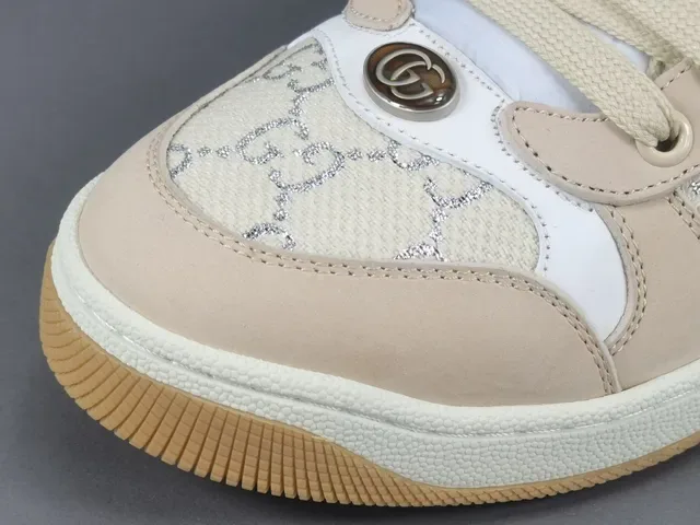 Gucci Tennis 1977 Beige Pink Green Web Stripe Lifestyle Sneakers 10