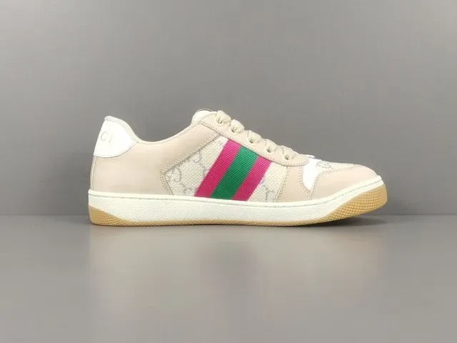 Gucci Tennis 1977 Beige Pink Green Web Stripe Lifestyle Sneakers 11