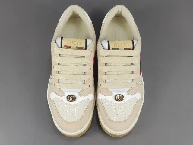 Gucci Tennis 1977 Beige Pink Green Web Stripe Lifestyle Sneakers 16