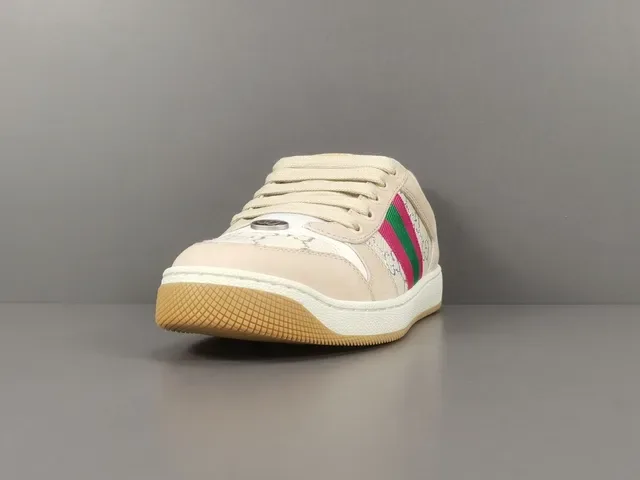 Gucci Tennis 1977 Beige Pink Green Web Stripe Lifestyle Sneakers 18
