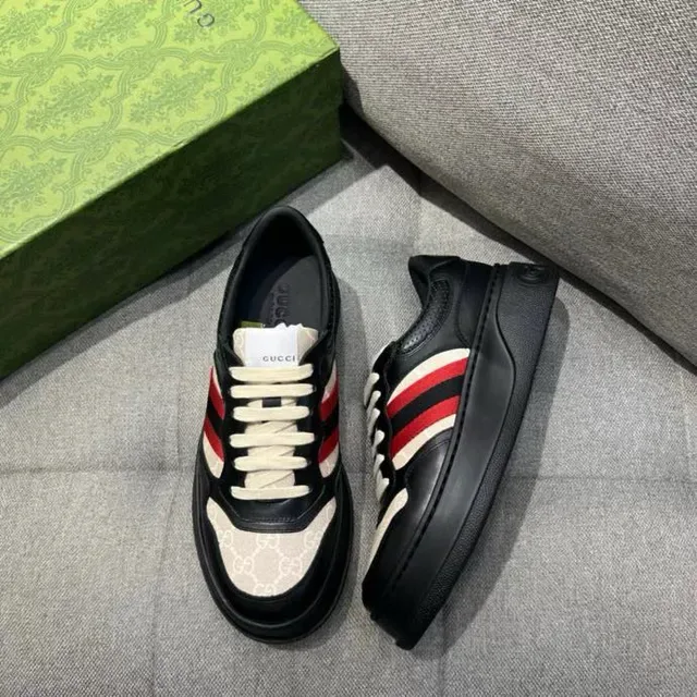 Gucci Tennis 1977 Black Beige Red Green Web Lifestyle Sneakers 6
