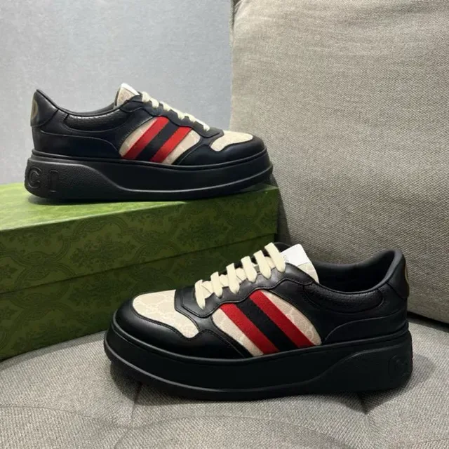 Gucci Tennis 1977 Black Beige Red Green Web Lifestyle Sneakers 7