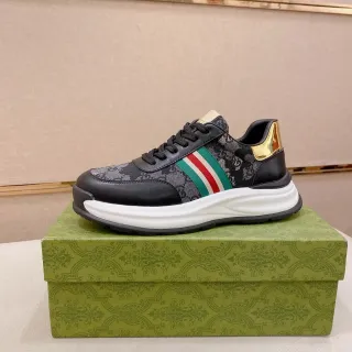 Gucci Tennis 1977 Black GG Monogram Web Stripe Lifestyle Sneakers