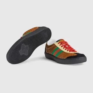 Gucci Tennis 1977 Brown Green-Red Web Lifestyle Sneakers