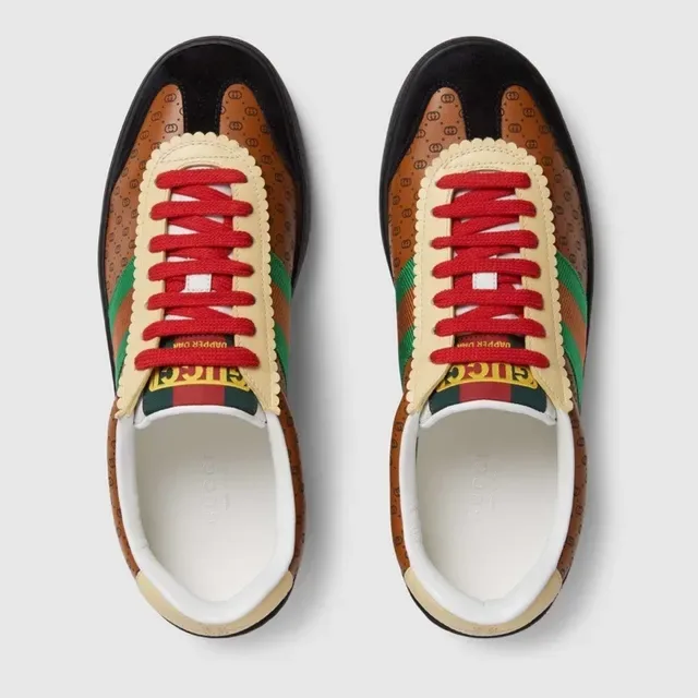 Gucci Tennis 1977 Brown Green-Red Web Lifestyle Sneakers 4