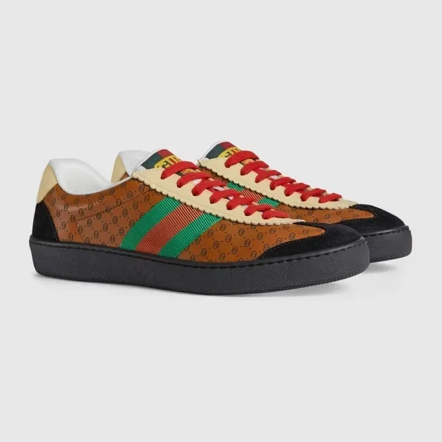 Gucci Tennis 1977 Brown Green-Red Web Lifestyle Sneakers 5