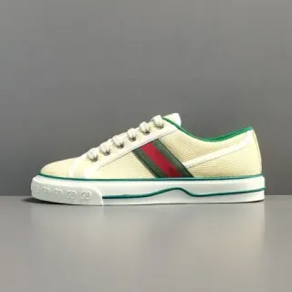 Gucci Tennis 1977 Cream Canvas Web Stripe Lifestyle Sneakers