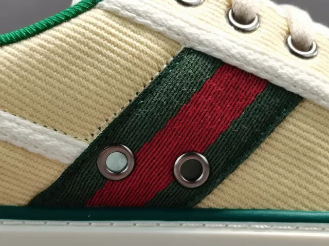 Gucci Tennis 1977 Cream Canvas Web Stripe Lifestyle Sneakers 2