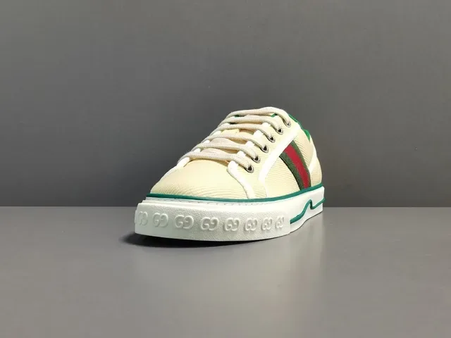 Gucci Tennis 1977 Cream Canvas Web Stripe Lifestyle Sneakers 12