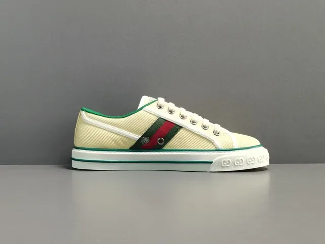 Gucci Tennis 1977 Cream Canvas Web Stripe Lifestyle Sneakers 17