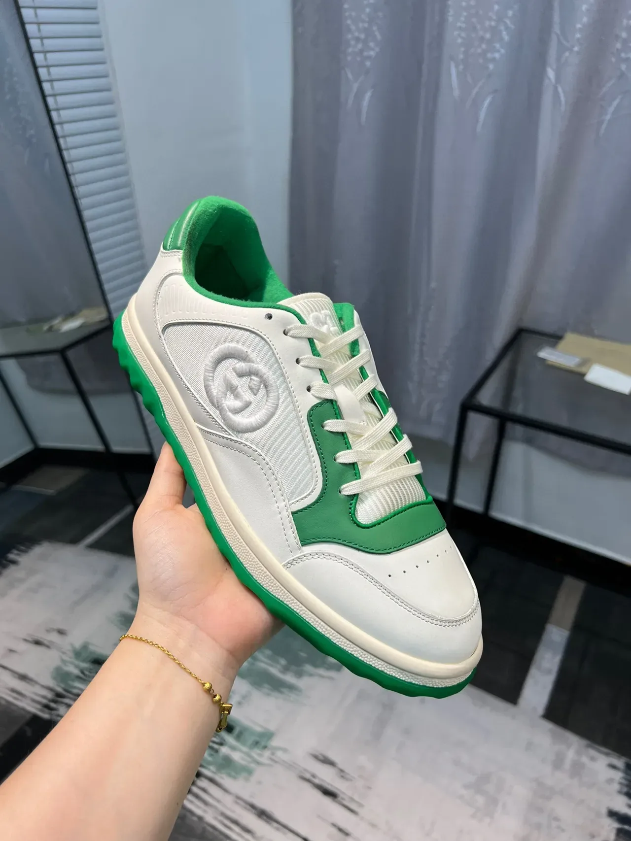 Gucci Tennis 1977 Green and White Lifestyle Sneakers 7