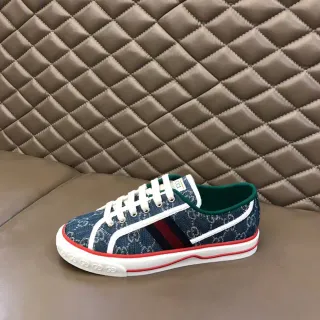 Gucci Tennis 1977 Navy Denim GG Monogram Web Stripe Lifestyle Sneakers