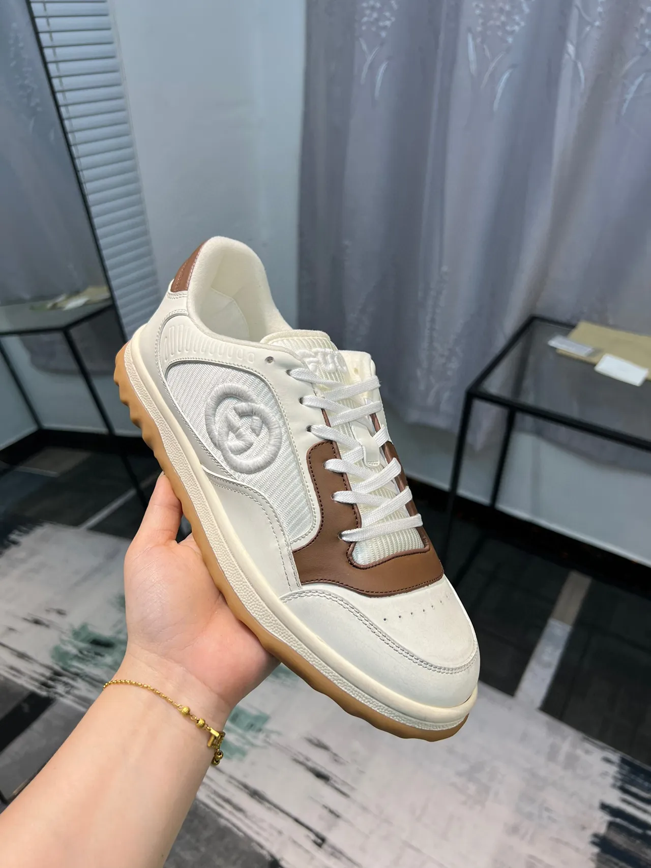 Gucci Tennis 1977 Off-White and Brown Lifestyle Sneakers 6