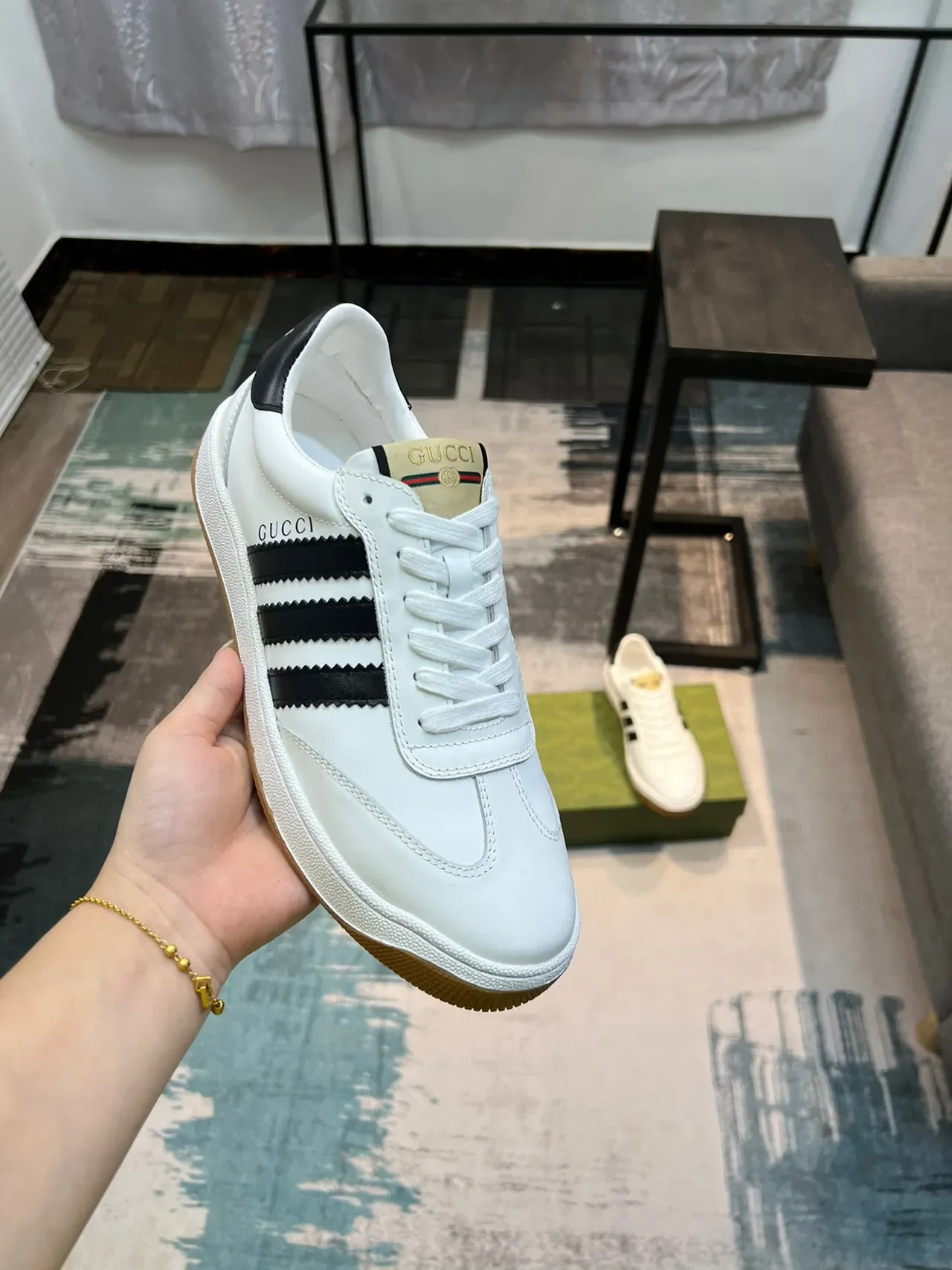 Gucci Tennis 1977 White Black Gum Lifestyle Sneakers 7