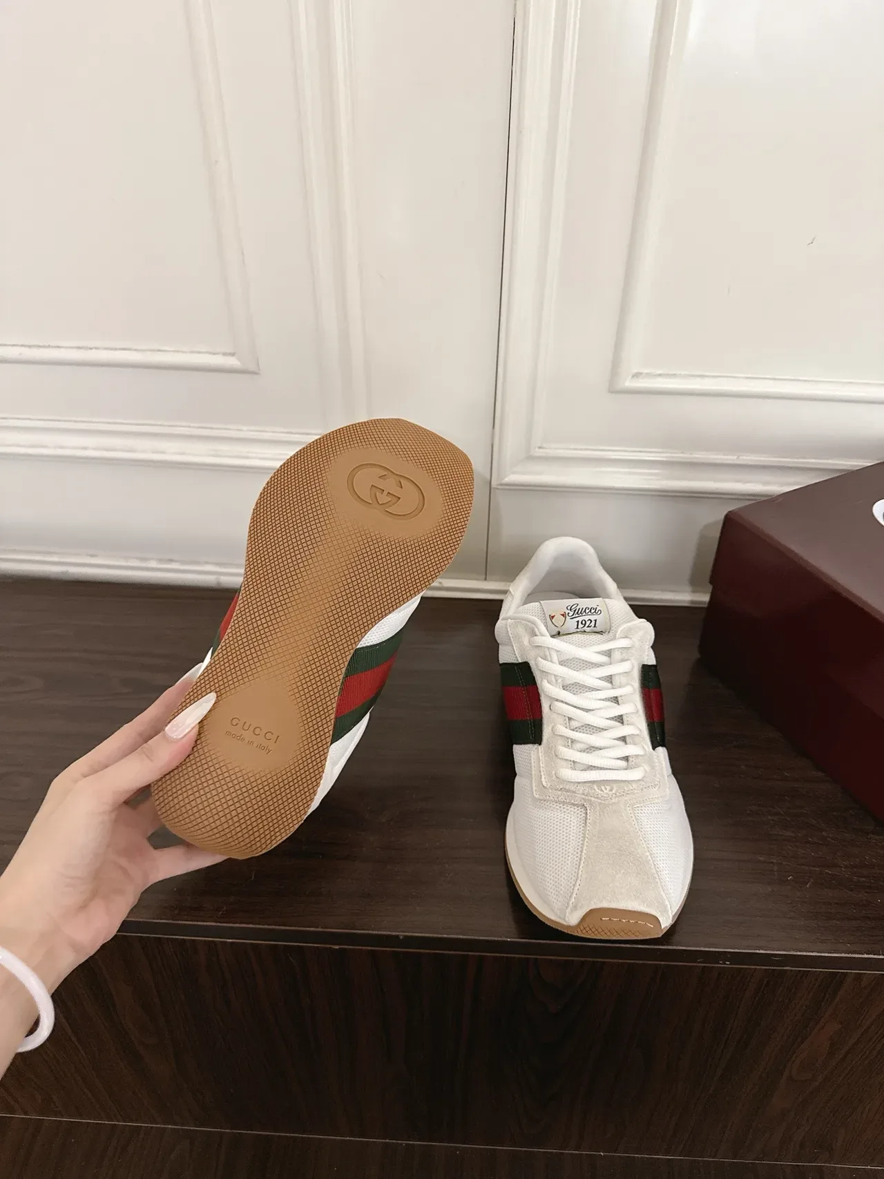 Gucci Tennis 1977 White Green Red Web Lifestyle Sneakers 2