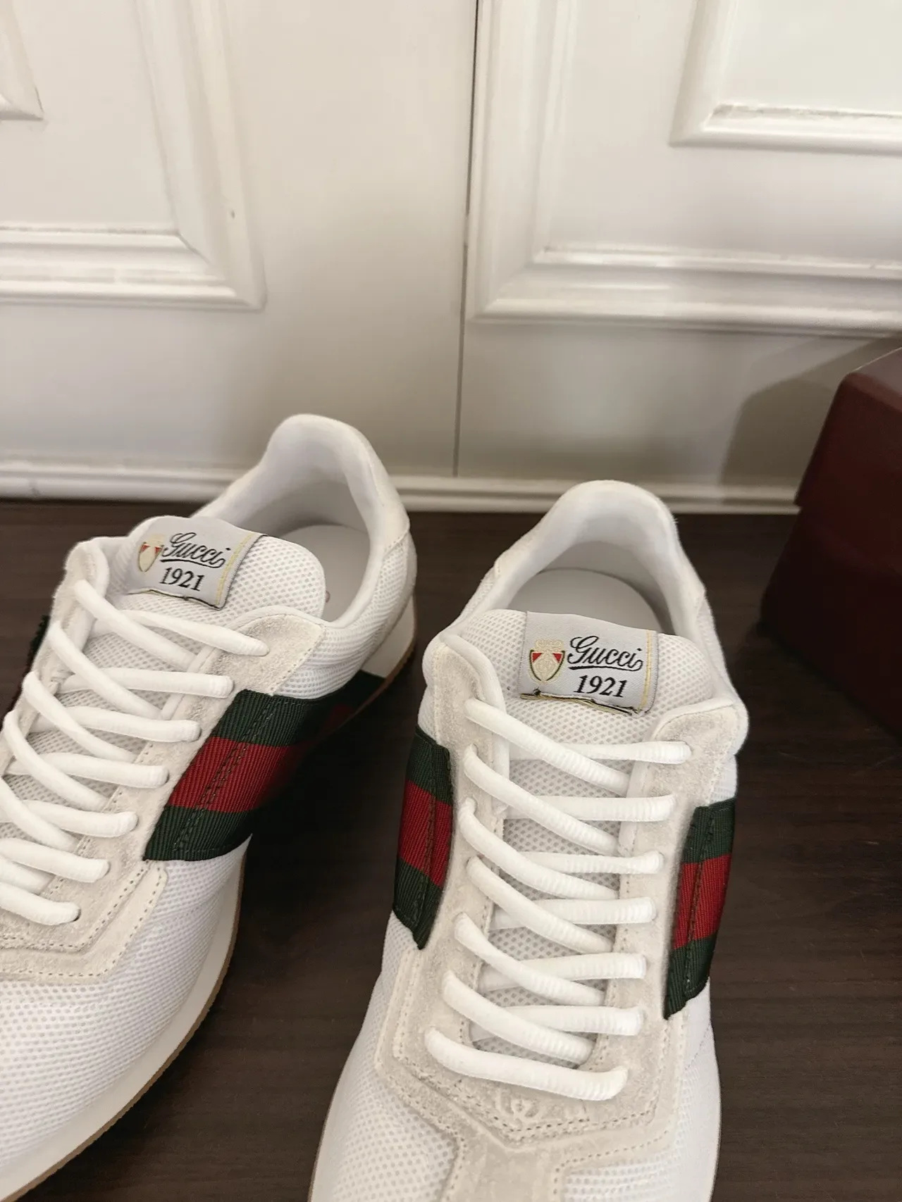 Gucci Tennis 1977 White Green Red Web Lifestyle Sneakers 4