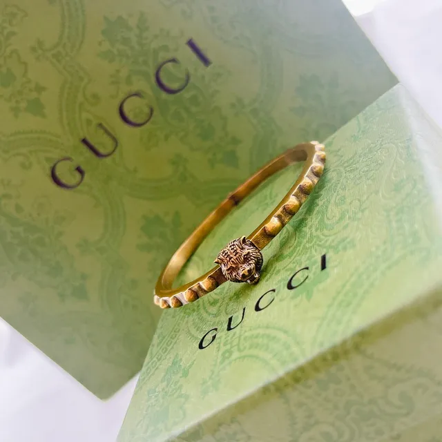 Gucci Bracelet Tête de tigre or antiqué 2
