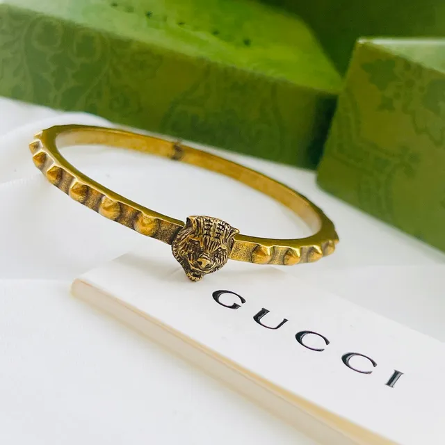 Gucci Bracelet Tête de tigre or antiqué 5