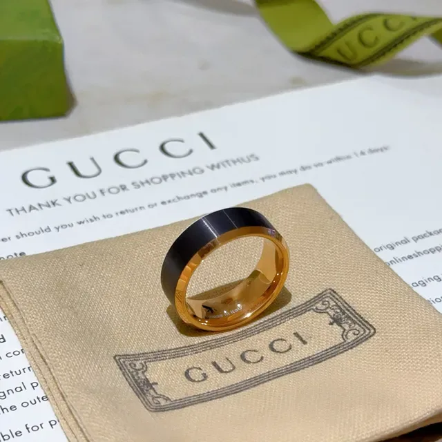 Gucci Two-Tone Polished Wide Band Ring 3