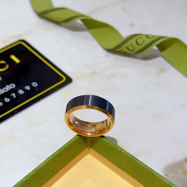 Gucci Two-Tone Polished Wide Band Ring 5