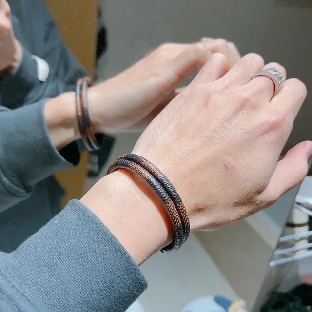 Gucci Woven Leather Bracelet Brown Beige Double-Wrap Bracelet 6