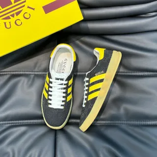 Gucci x Adidas Gazelle Black and Yellow Monogram Lifestyle Sneakers