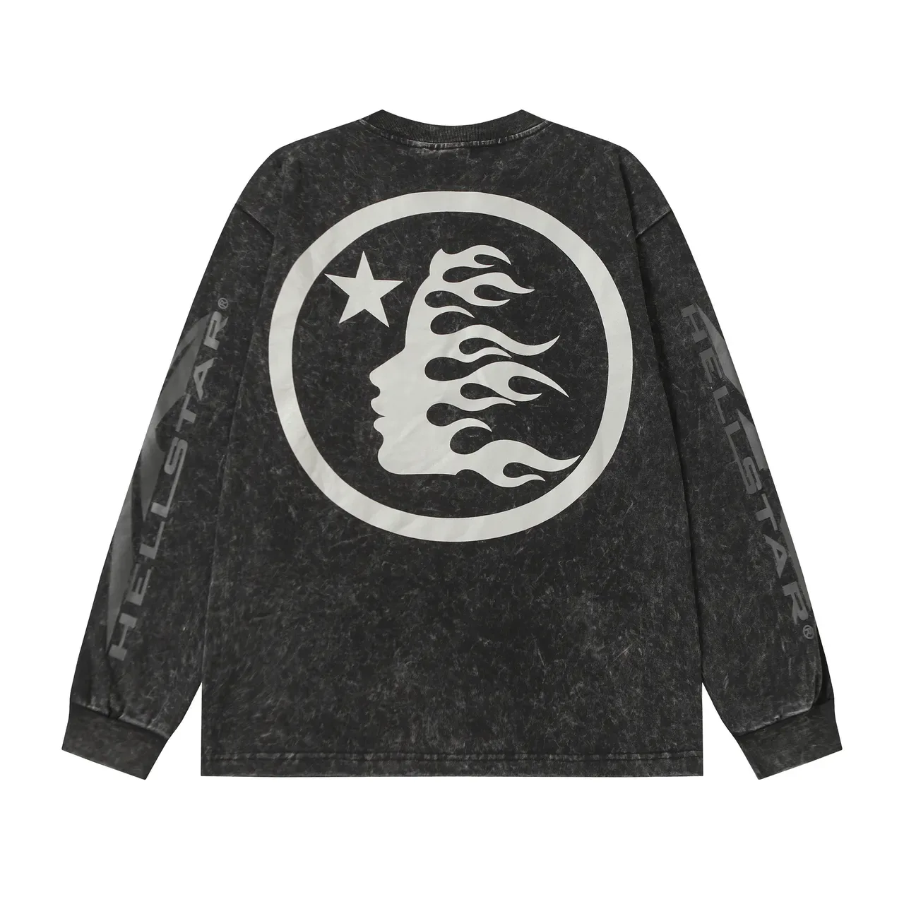 Hellstar Acid-Wash Distressed Graphic Long-Sleeve T-Shirt 3