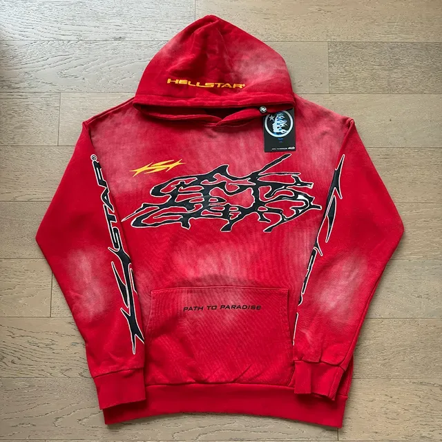 Hellstar Acid-Wash Red Graphic Tracksuit 3