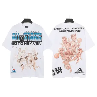 تي شيرت أبيض Hellstar All Stars Go To Heaven بطبعة جرافيك