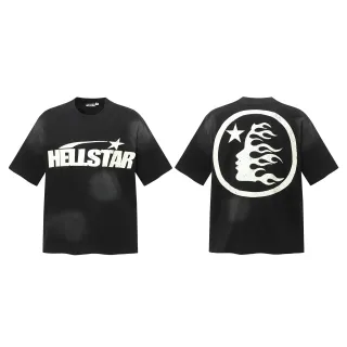 تي شيرت Hellstar أسود بطباعة جرافيك