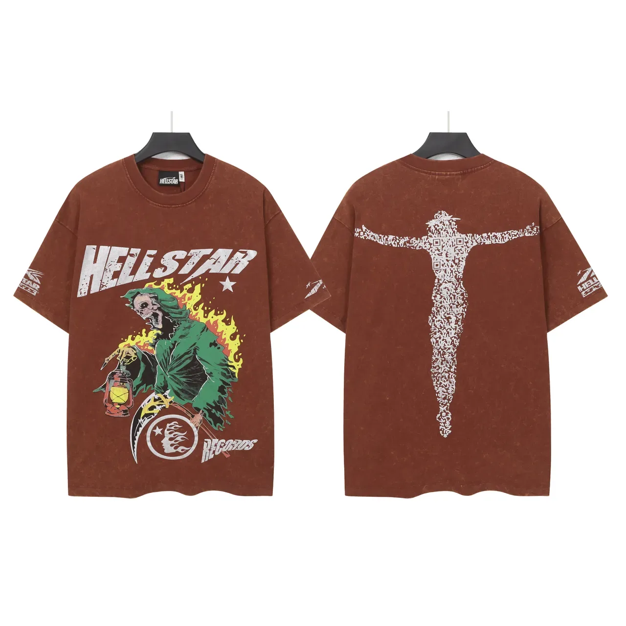 Hellstar Graphic Print Distressed Red T-Shirt 2