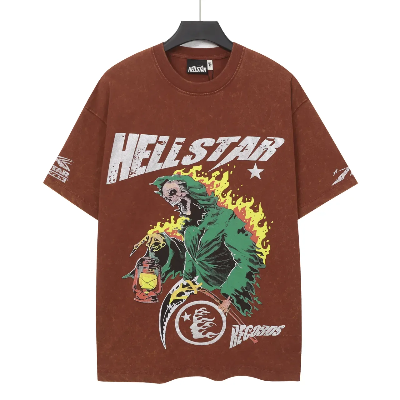 Hellstar Graphic Print Distressed Red T-Shirt 3