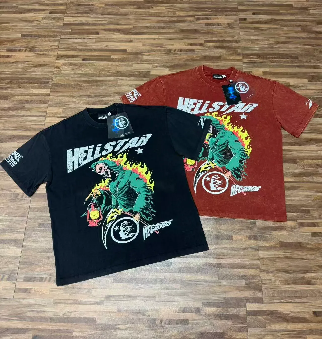 Hellstar Graphic Print Distressed Red T-Shirt 5