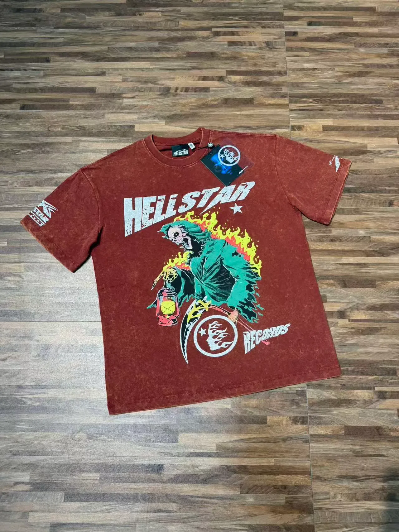 Hellstar Graphic Print Distressed Red T-Shirt 7