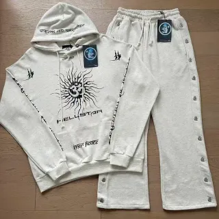Hellstar গ্রাফিক প্রিন্ট হেদার গ্রে Oversized Tracksuit